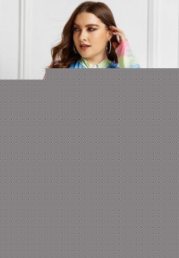 Front Zipper Print Three Pieces Tankinis