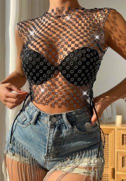 Show Me A Dance Embellished Cropped Top