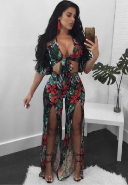 Sexy Slit Front Two Piece Suits